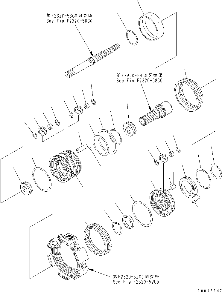 270. TRANSMISSION (CARRIER) (1/2) [F2320-54C0] - Komatsu part D375A-5E0 S/N 50001-UP (ecot3) [d375a-8c]