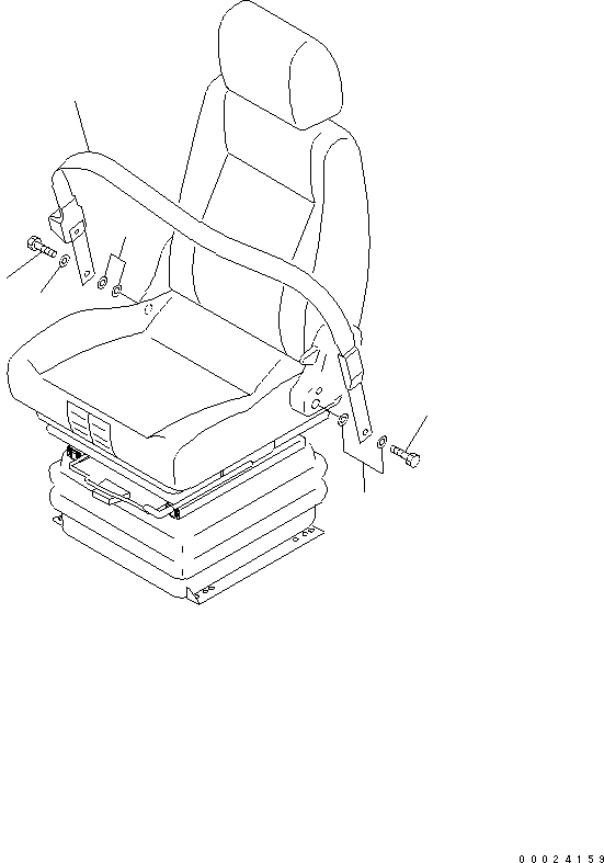 140. SEAT BELT (FOR AIR SUSPENSION WITH TILT) (RETRACTION TYPE) [K0160-01C3] - Komatsu part D375A-5E0 S/N 50001-UP (ecot3) [d375a-8c]