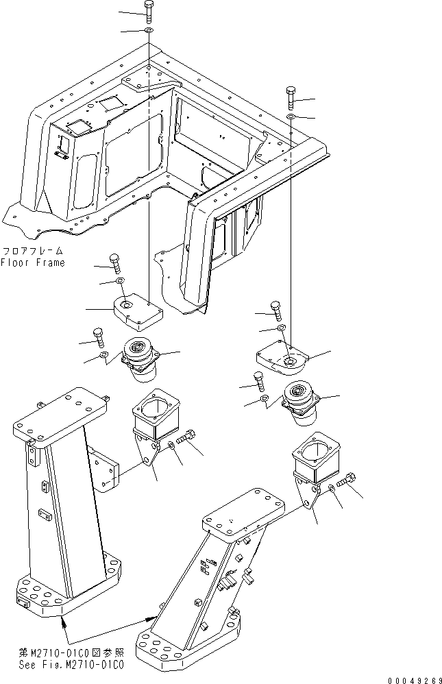 1090. FLOOR MOUNT (REAR) [K2120-01C0] - Komatsu part D375A-5E0 S/N 50001-UP (ecot3) [d375a-8c]