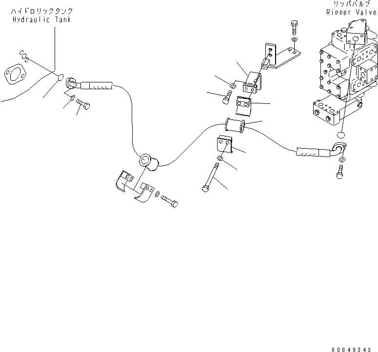 110. RIPPER LINE (RETURN PIPING) [H2250-02C1] - Komatsu part D375A-5 S/N 55001-UP (W/O EGR) [d375a-9c]