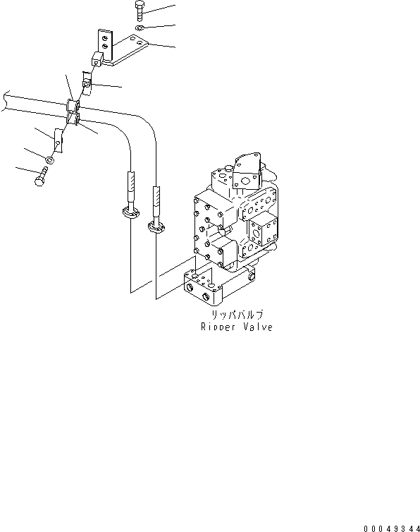 D375A-9C 00049344 IPPER LINE (MOUNT PARTS)