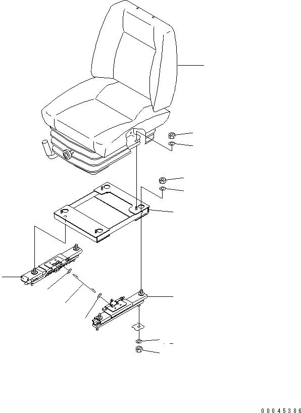 90. OPERATOR'S SEAT (FABRIC SEAT) (TILT) [K0110-01C8] - Komatsu part D375A-5 S/N 55001-UP (W/O EGR) [d375a-9c]