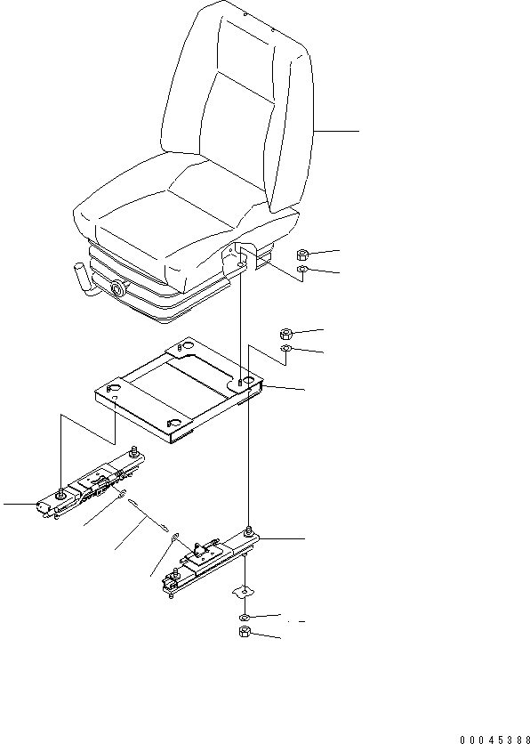 110. OPERATOR'S SEAT (FABRIC SEAT) (TILT) (HIGH BACK) [K0110-01D0] - Komatsu part D375A-5 S/N 55001-UP (W/O EGR) [d375a-9c]