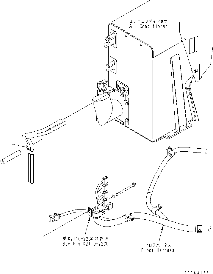 1340. DASHBOARD (DRAIN HOSE CLIP) [K2210-05C0] - Komatsu part D375A-5 S/N 55001-UP (W/O EGR) [d375a-9c]