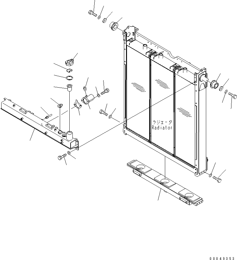 30. RADIATOR GUARD (TANK) [M2110-03C0] - Komatsu part D375A-5 S/N 55001-UP (W/O EGR) [d375a-9c]