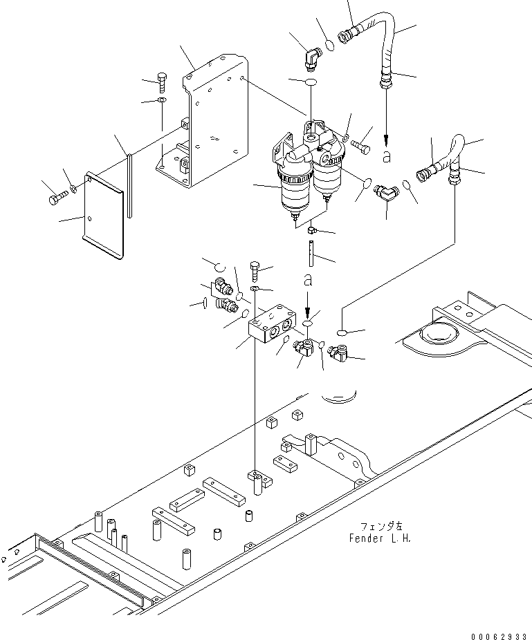 840. FENDER (WATER SEPARATOR LINE) [M2210-22C0] - Komatsu part D375A-5 S/N 55001-UP (W/O EGR) [d375a-9c]