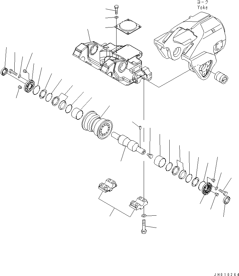 D375A-9C JH010264 RACK FRAME (L.H.) (FIRST BOGIE AND TRACK ROLLER) (8 ROLLER)(#55041-)