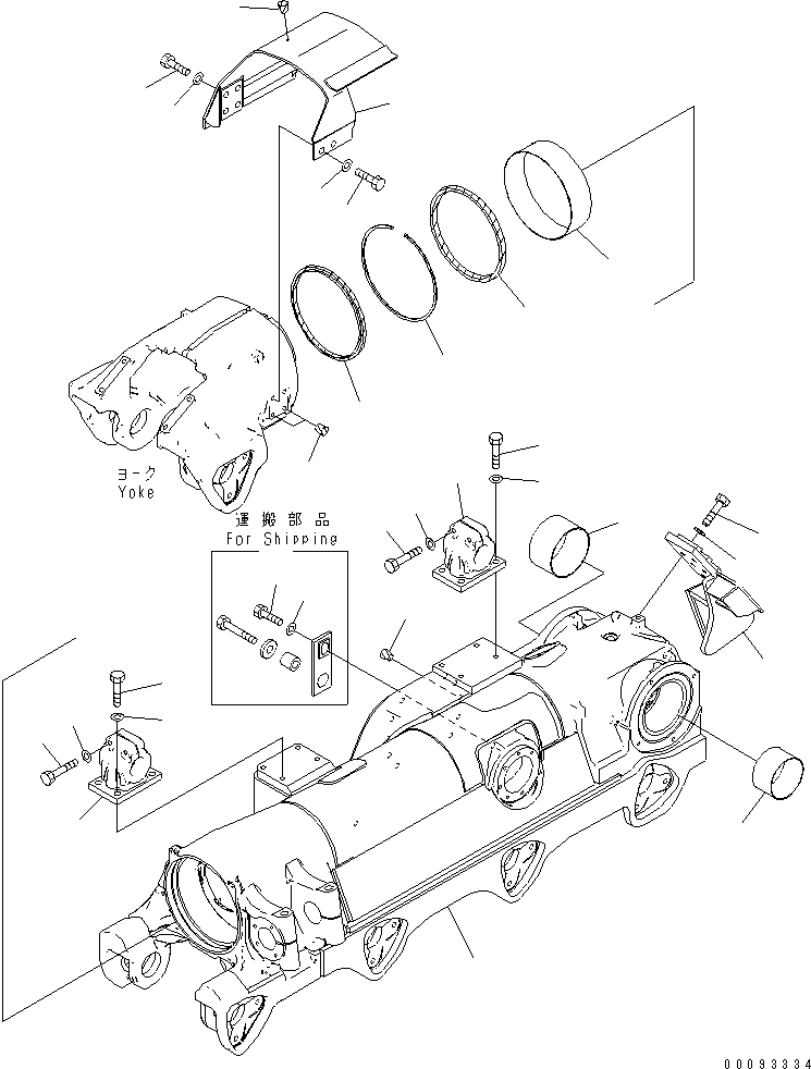 920. TRACK FRAME (R.H.) (8 ROLLER) [R2100-17C0] - Komatsu part D375A-5 S/N 55001-UP (W/O EGR) [d375a-9c]