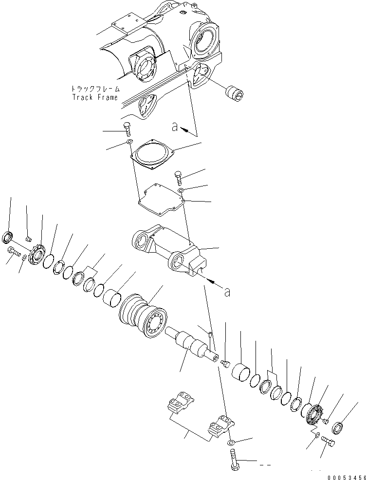 1210. TRACK FRAME (R.H.) (REAR BOGIE AND TRACK ROLLER) (8 ROLLER)(#55001-55040) [R2100-21C0] - Komatsu part D375A-5 S/N 55001-UP (W/O EGR) [d375a-9c]