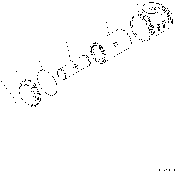 60. AIR CLEANER (INNER PART) [Y1011-01C0] - Komatsu part D375A-5 S/N 55001-UP (W/O EGR) [d375a-9c]