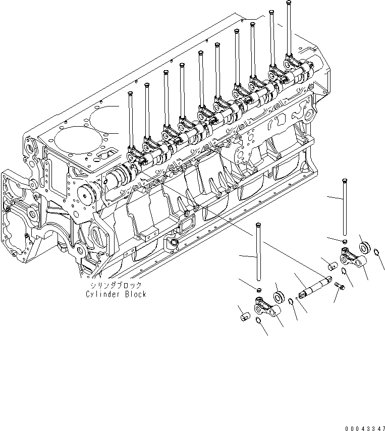 900. CAM FOLLOWER AND PUSH ROD [A2410-C6C1] - Komatsu part D375A-5 S/N 55001-UP (W/O EGR) [d375a-9c]