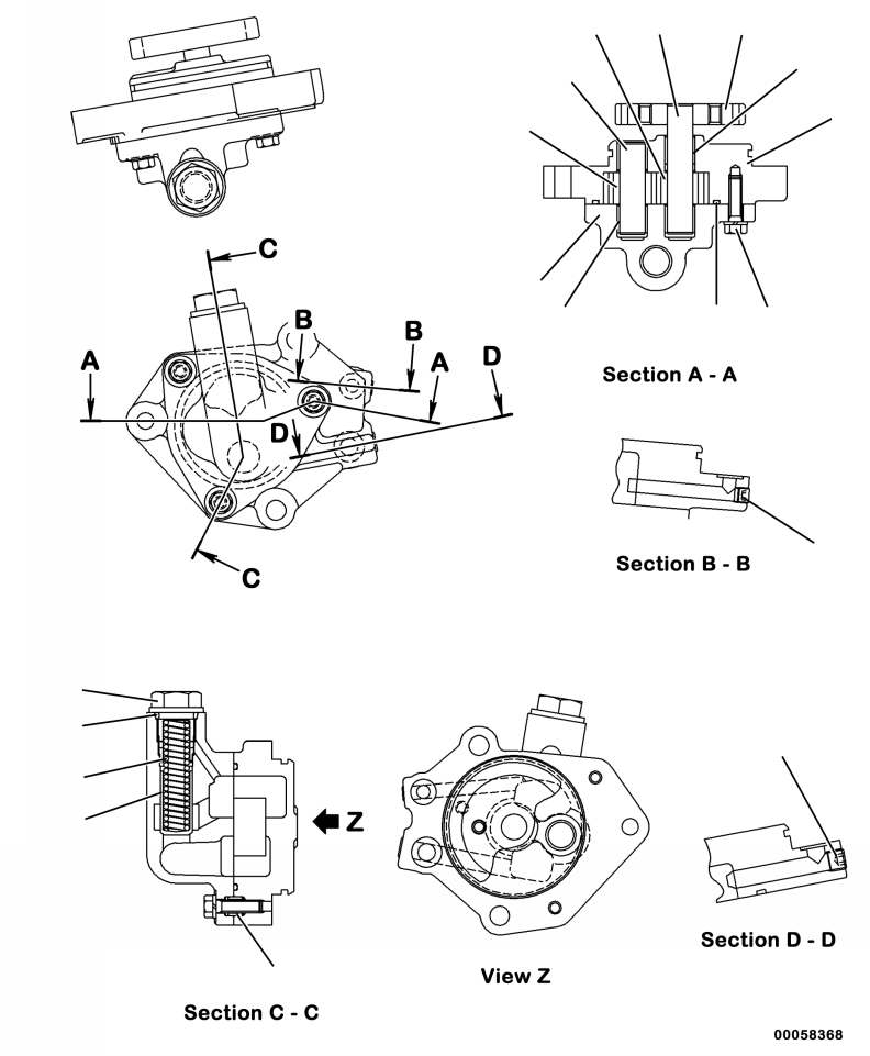 HM300-0E 00058368 1216-B7A5 EXHAUST GAS RECIRCULATION (EGR) OIL PUMP ASSEMBLY