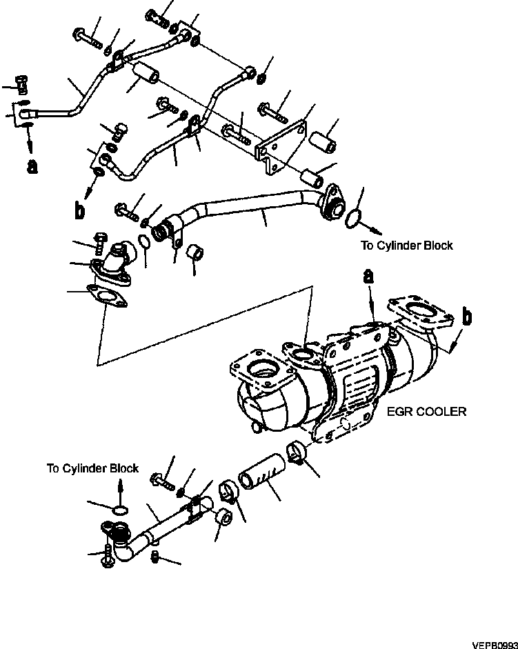 Part |$24. EXHAUST GAS RECIRCULATION (EGR) EGR COOLER PIPING AND AIR VENT [A1216-B7A9]