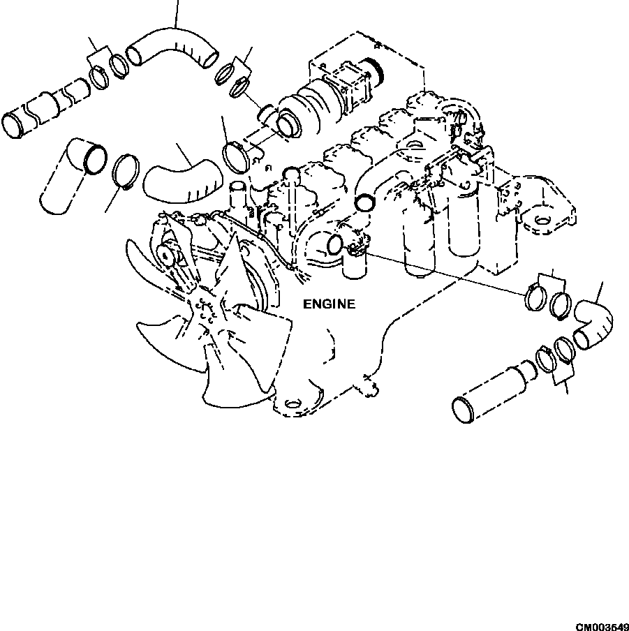 HM300-0E CM003549 0130-02A0 AIR INTAKE AND EXHAUST CONNECTORS