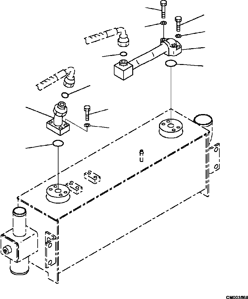 HM300-0E CM003568 0500-03A0 BRAKE OIL COOLER TOP PIPING