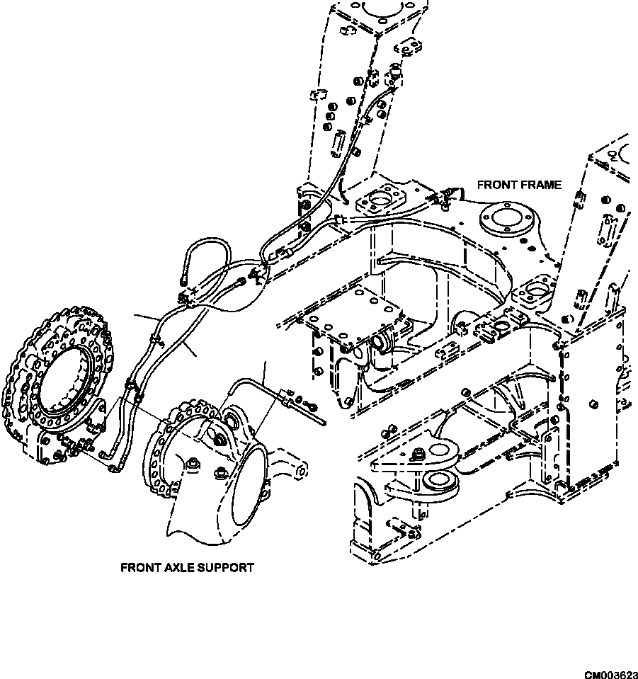 Part |$54. FINAL DRIVE AND BRAKE R.H. FRONT PIPING [F3360-08A0]