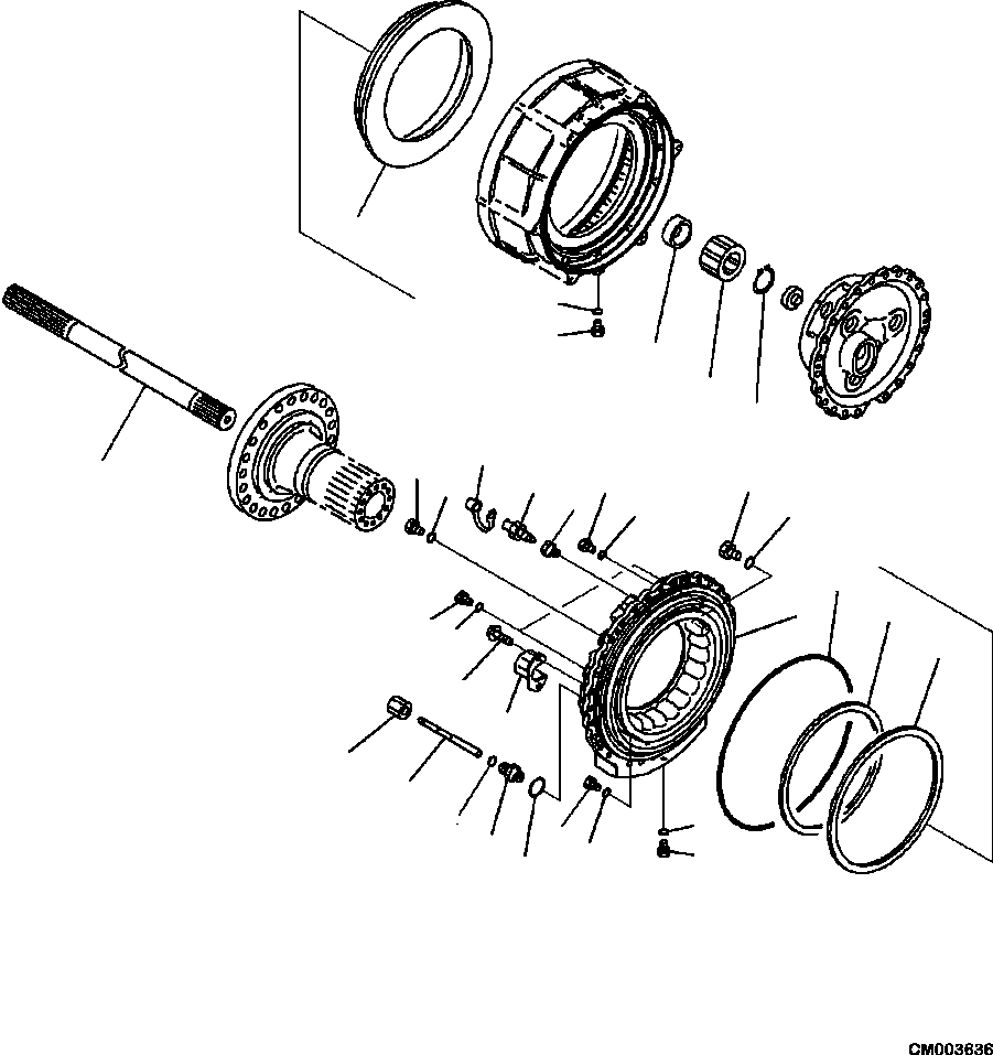 HM300-0E CM003636 3450-10A0 FINAL DRIVE AND BRAKE R.H. CENTER BRAKE CYLINDER