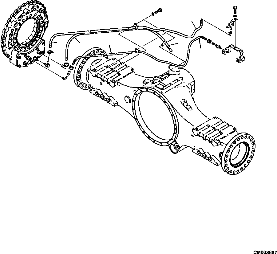 HM300-0E CM003637 3450-12A0 FINAL DRIVE AND BRAKE R.H. CENTER BRAKE PIPING