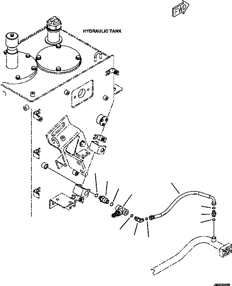 Part |$10. HYDRAULIC TANK MANUAL DRAIN VALVE LINE [H0110-07A0]