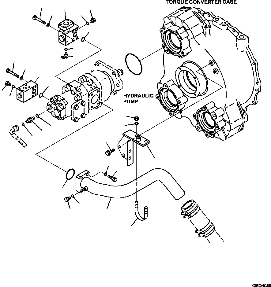 HM300-0E CM004089 0240-02A0 HYDRAULIC PIPING STEERING, HOIST AND PPC PUMP PIPING