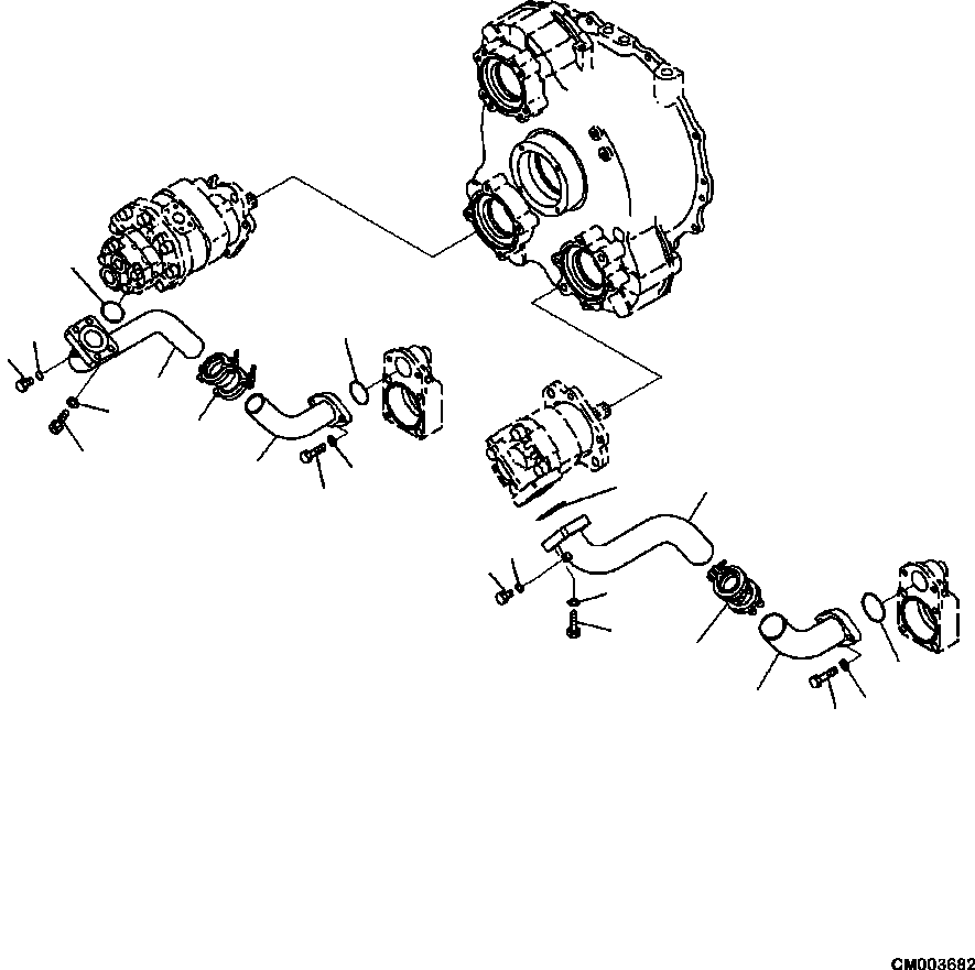 HM300-0E CM003682 0240-03A0 HYDRAULIC PIPING BRAKE COOLING PUMP PIPING