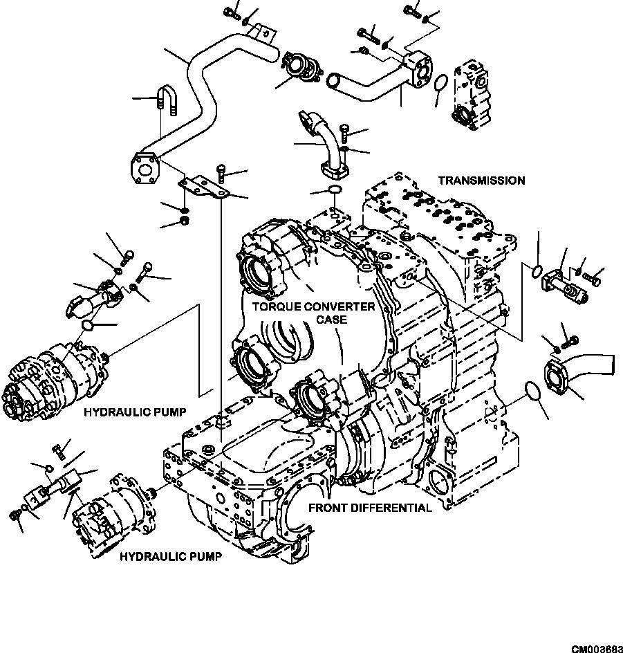 Part |$40. HYDRAULIC PIPING TRANSMISSION TO HYDRAULIC PUMP [H0240-04A0]