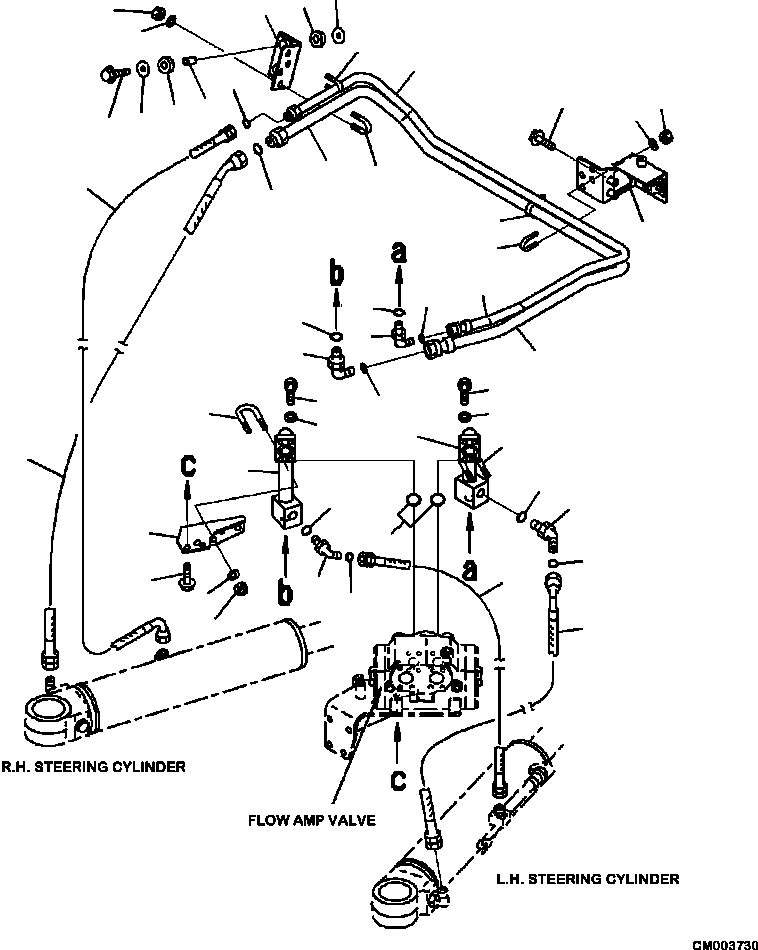 Part |$64. HYDRAULIC PIPING STEERING CYLINDER LINE (2/2) [H3410-08A0]