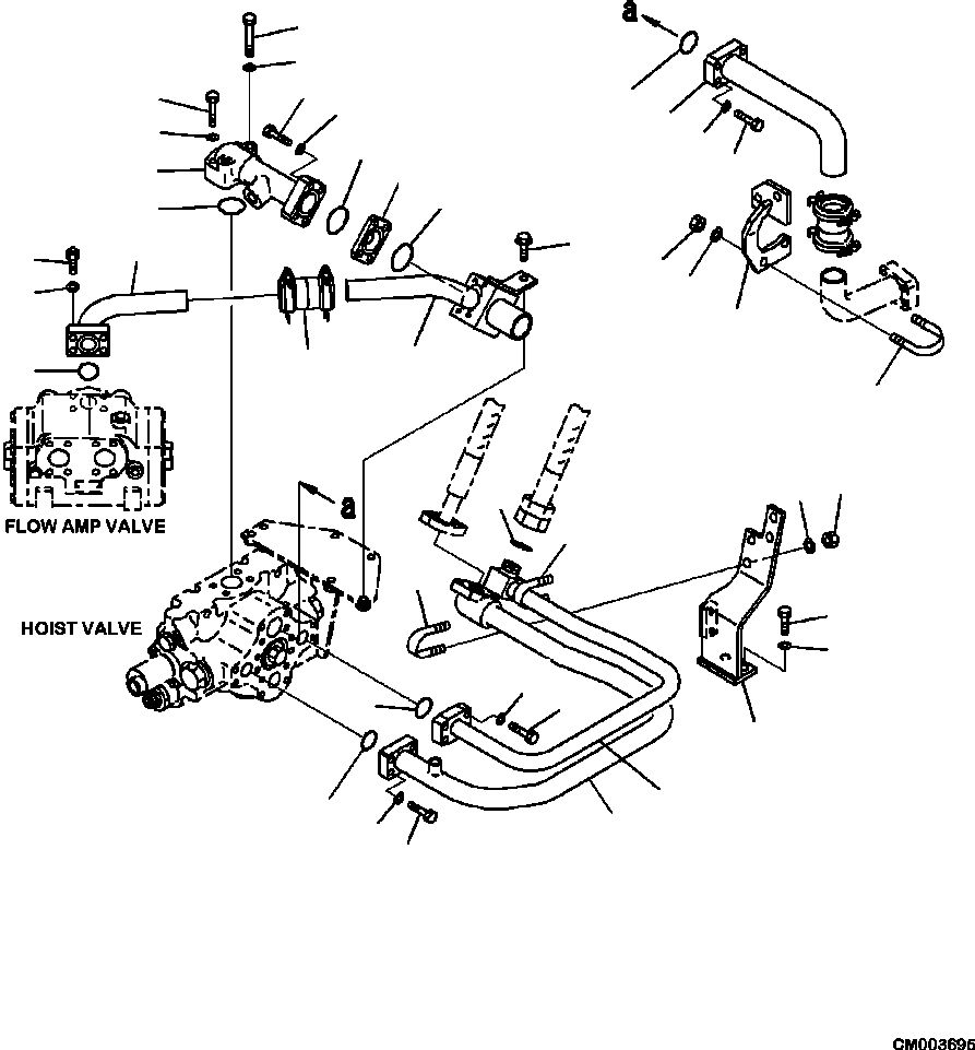 Part |$72. HYDRAULIC PIPING FLOW AMP VALVE TO HOIST VALVE [H3410-09A0]