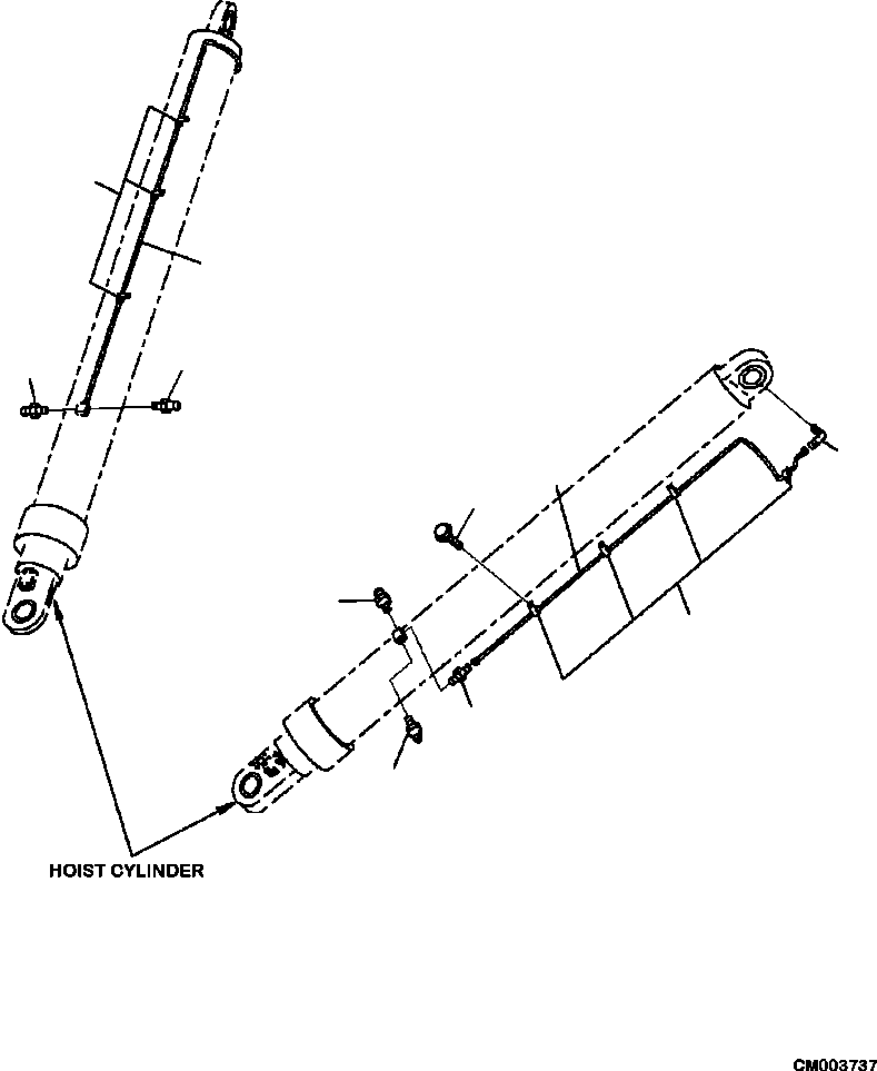 HM300-0E CM003737 3410-11D0 HOIST CYLINDER GREASE TUBES AND MOUNTS