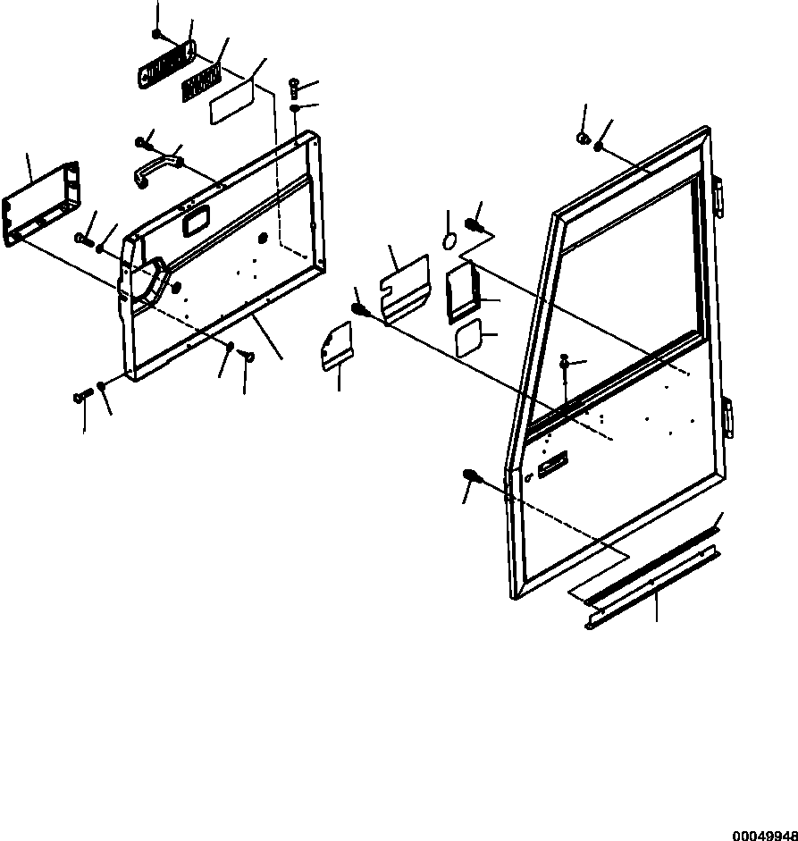 Part |$12. CAB L.H. DOOR ACCESSORY PARTS (S/N  A11001-A11184 ) [K0200-04A0]