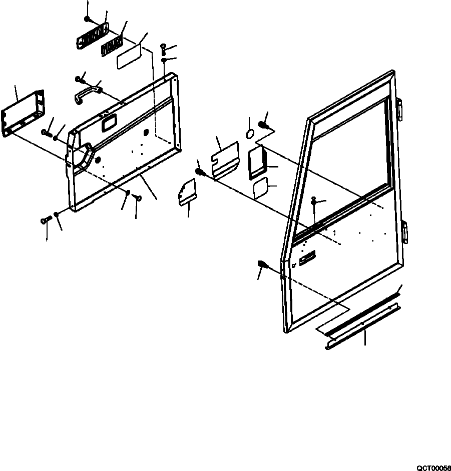 Part |$14. CAB L.H. DOOR ACCESSORY PARTS (S/N  A11185- ) [K0200-04A0A]