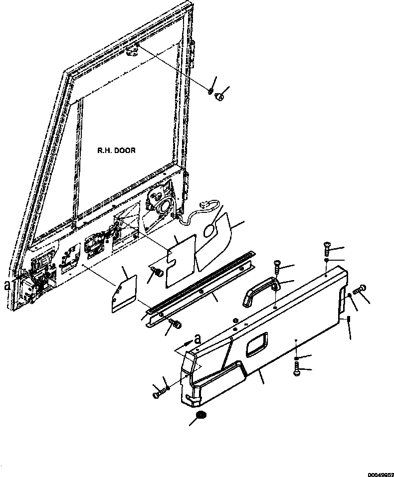 Part |$24. CAB R.H. DOOR ACCESSORY PARTS (S/N  A11001-A11184 ) [K0200-07A0]