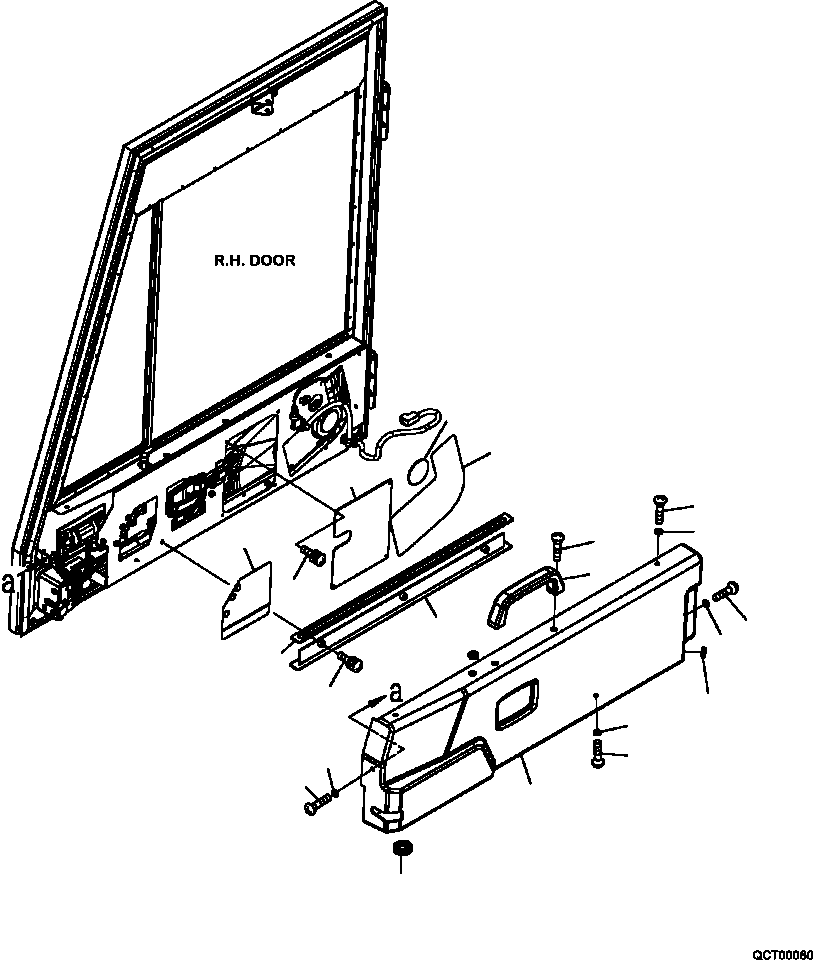 Part |$26. CAB R.H. DOOR ACCESSORY PARTS (S/N  A11185- ) [K0200-07A0A]