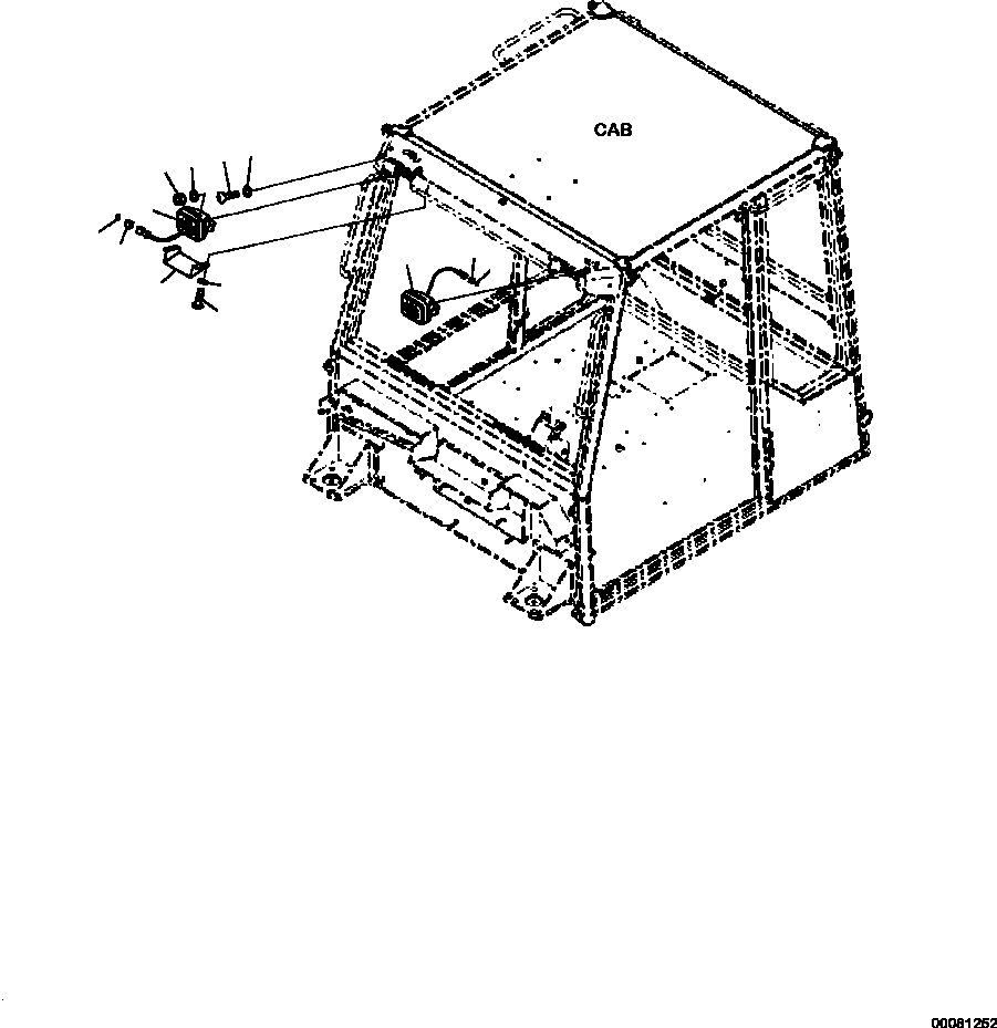 Part |$38. CAB WORK LAMP (S/N  A11185- ) [K0200-10A0A]