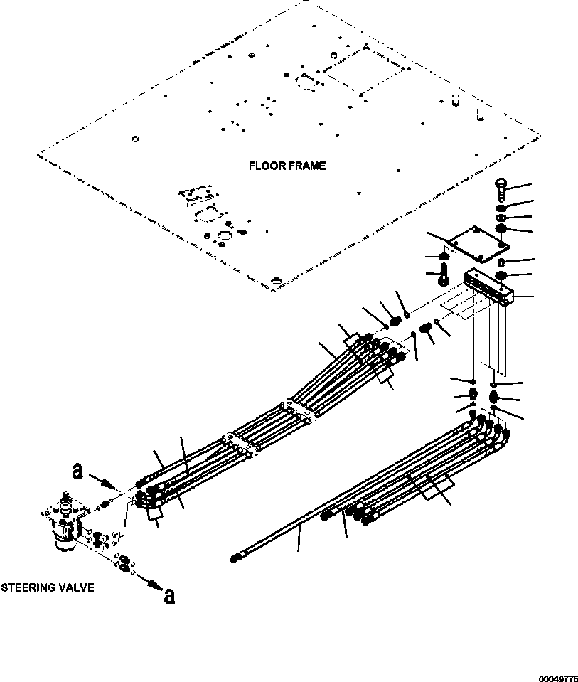 Part |$74. FLOOR STEERING PIPING (S/N  A11185- ) [K0200-21A0]