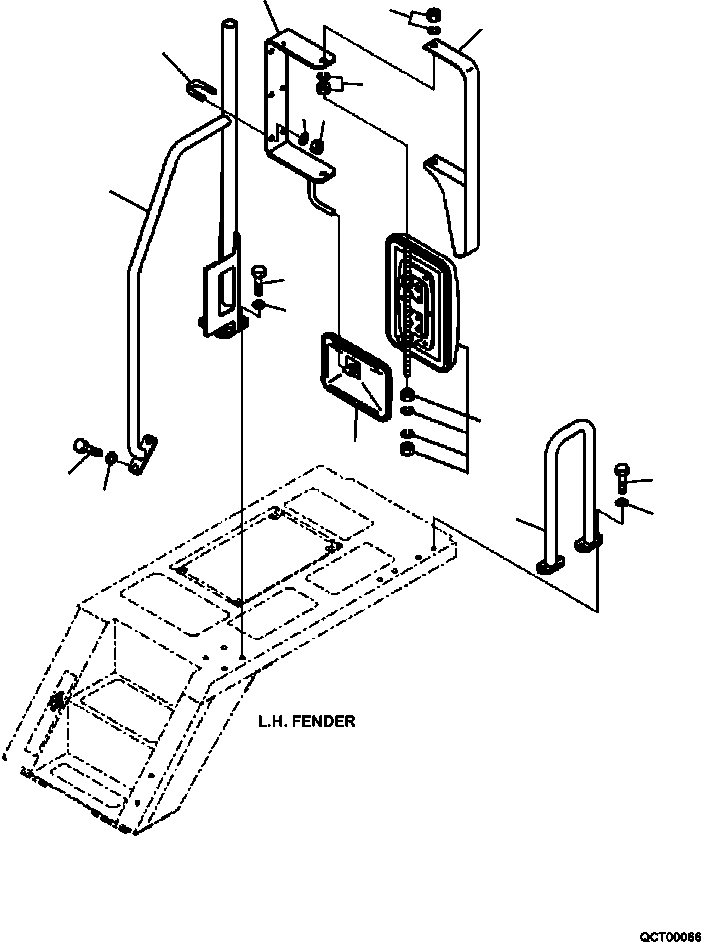 Part |$16. FENDER L.H. SIDE MIRROR AND HAND RAIL [M3260-01A0A]