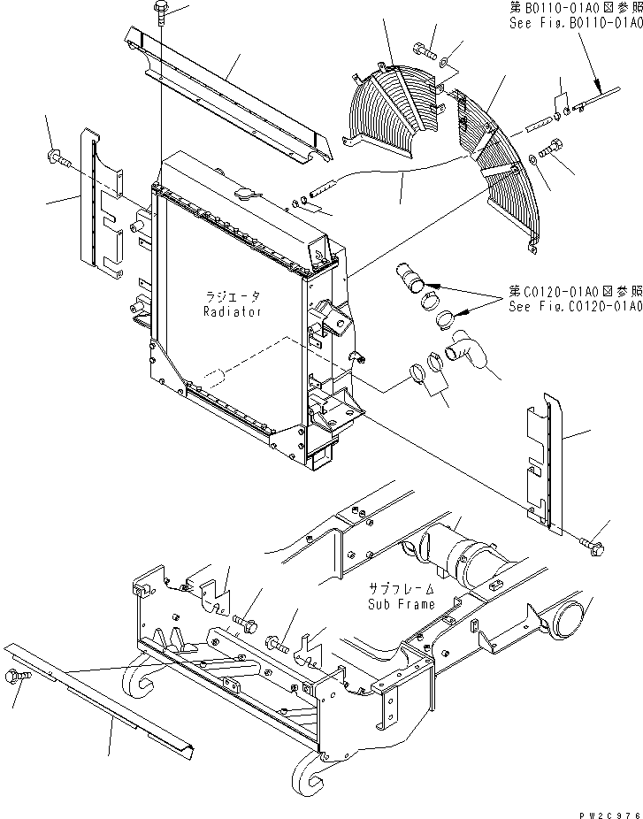 HM300-1R ADIATOR (BAFFLE AND FAN NET)