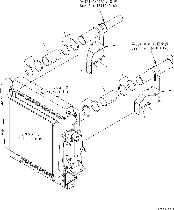 HM300-1R ADIATOR (AIR INTAKE PIPING)