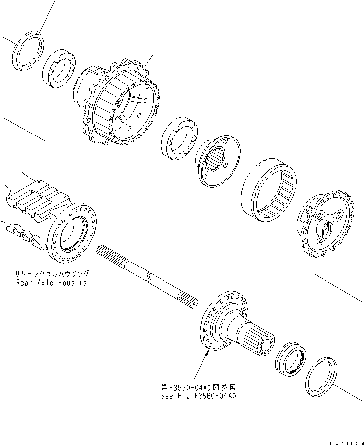 HM300-1R EAR AXLE (HUB)