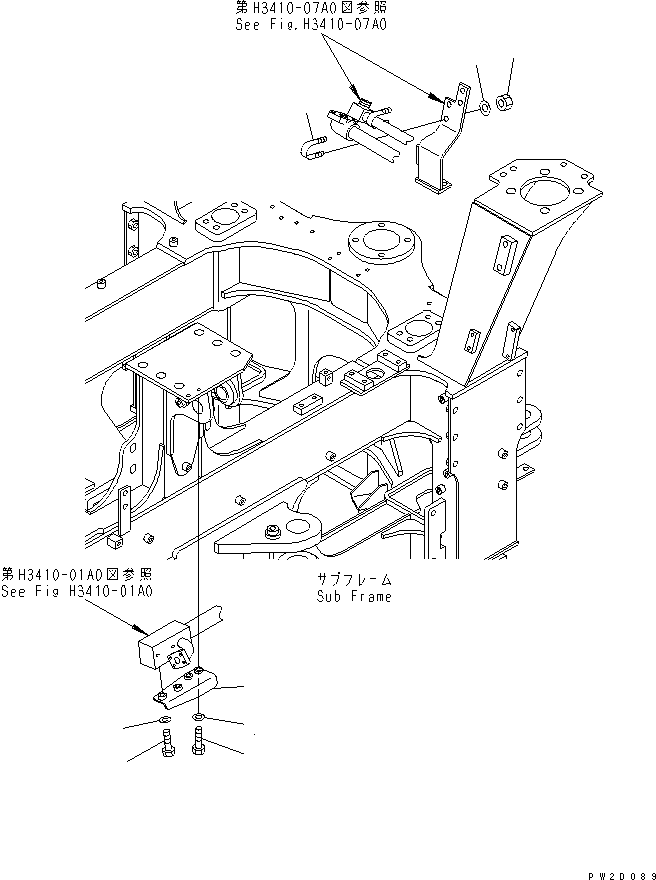 HM300-1R YDRAULIC PIPING (PIPING MOUNTING PARTS¤ FRONT FRAME SIDE)