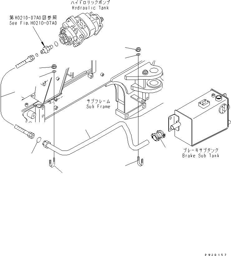 HM300-1R RAKE PIPING (BRAKE TANK TO PUMP)