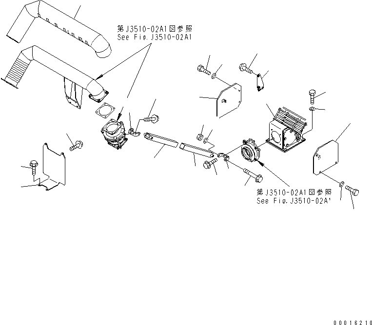 Part 200. EXHAUST PIPING (WITH BODY HEATING) (BODY HEATING 2/2)(#1001-1021) [J3510-03A1]