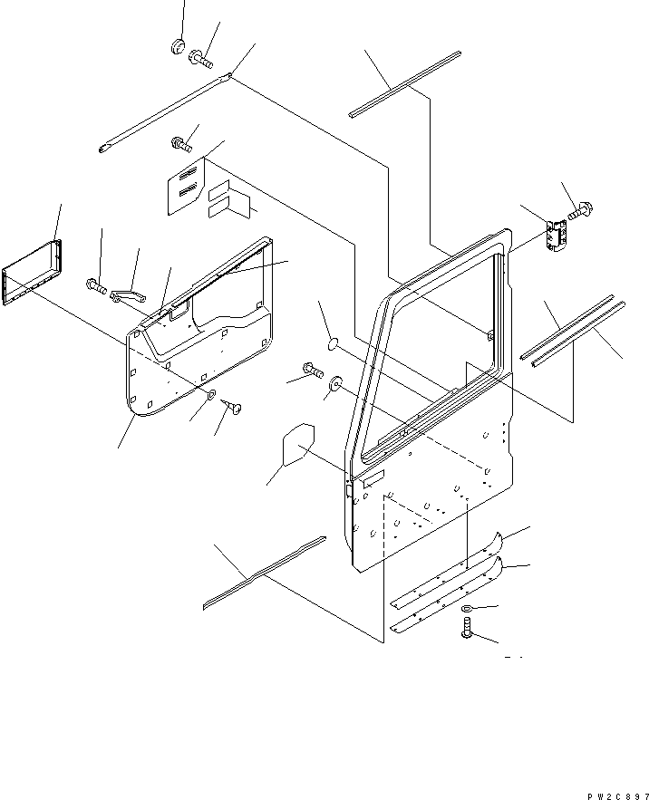 Part 130. OPERATOR'S CAB (L.H. DOOR¤ ACCESSORY PARTS) [K0210-04A0]