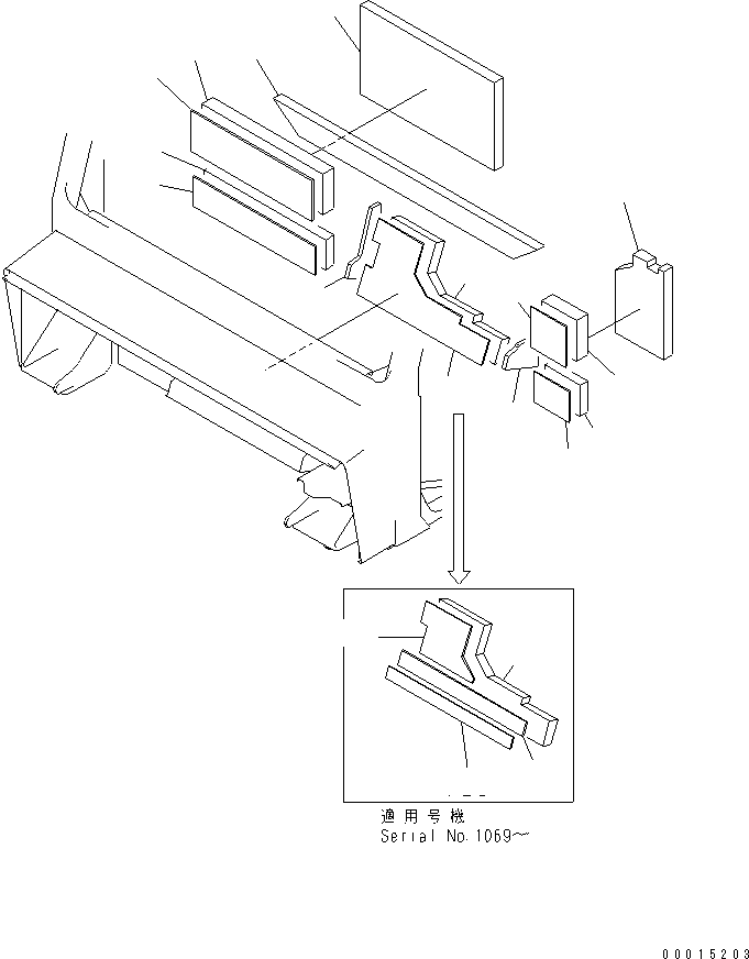 Part 210. OPERATOR'S CAB (NOISE PROOFING SHEET¤ 1/2) [K0210-12A0]