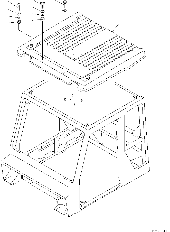 HM300-1R PERATOR'S CAB (ROOF AND MOUNTING PARTS)