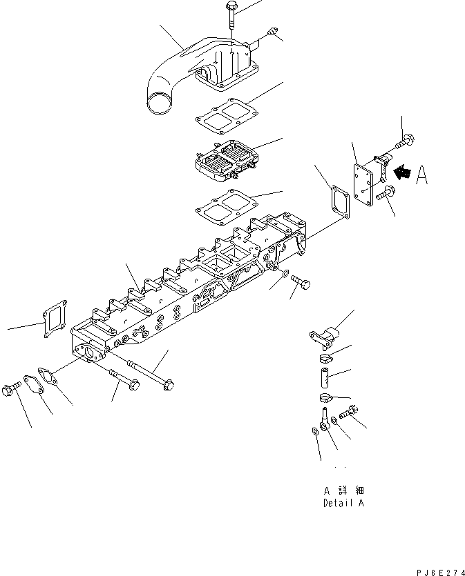 SAA6D1XR IR INTAKE MANIFOLD AND CONNECTION(#310352-)