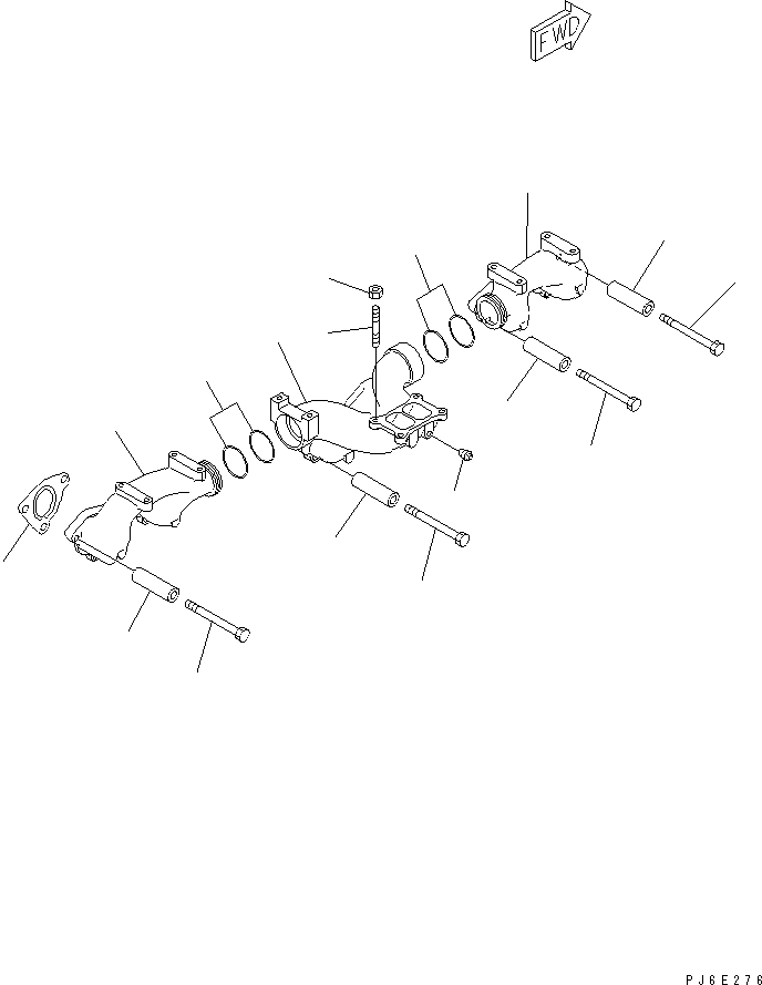 SAA6D1XR XHAUST MANIFOLD(#310352-)