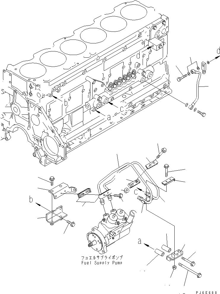 SAA6D1XR UEL SUPPLY AND FUEL RETURN PIPING (COMMON RAIL)(#310352-)