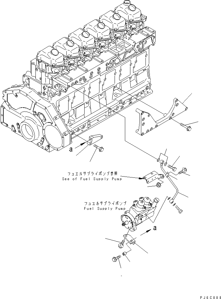 SAA6D1XR UEL SUPPLY PUMP BRACKET AND LUBRICATING OIL PIPING