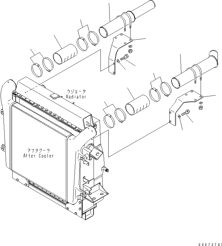 HM300-AE 00073741 ADIATOR (AIR INTAKE PIPING)